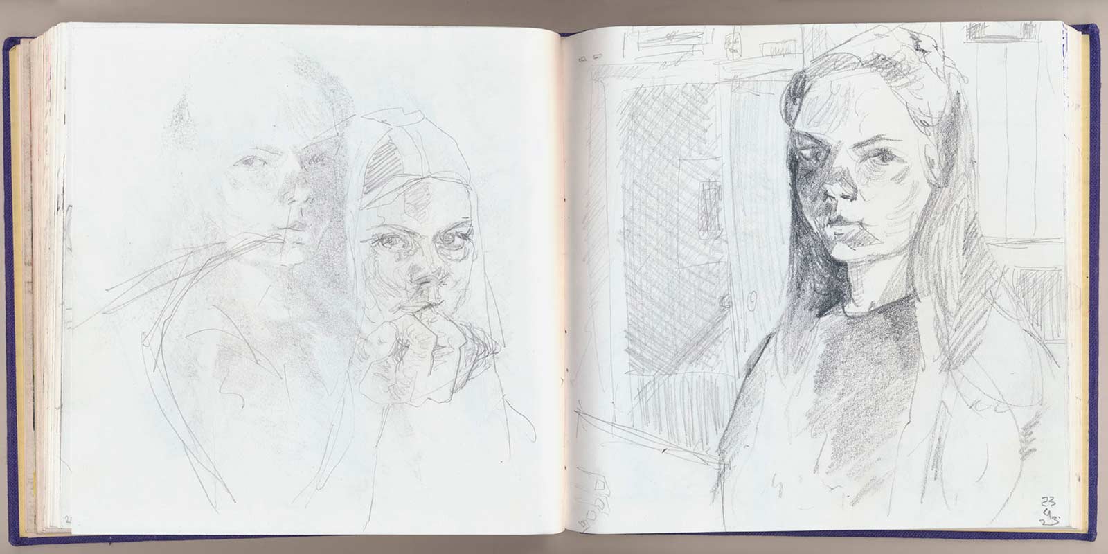 sketches 2023 by Vera den Arend - pencil on paper - 18.5x18.5cm