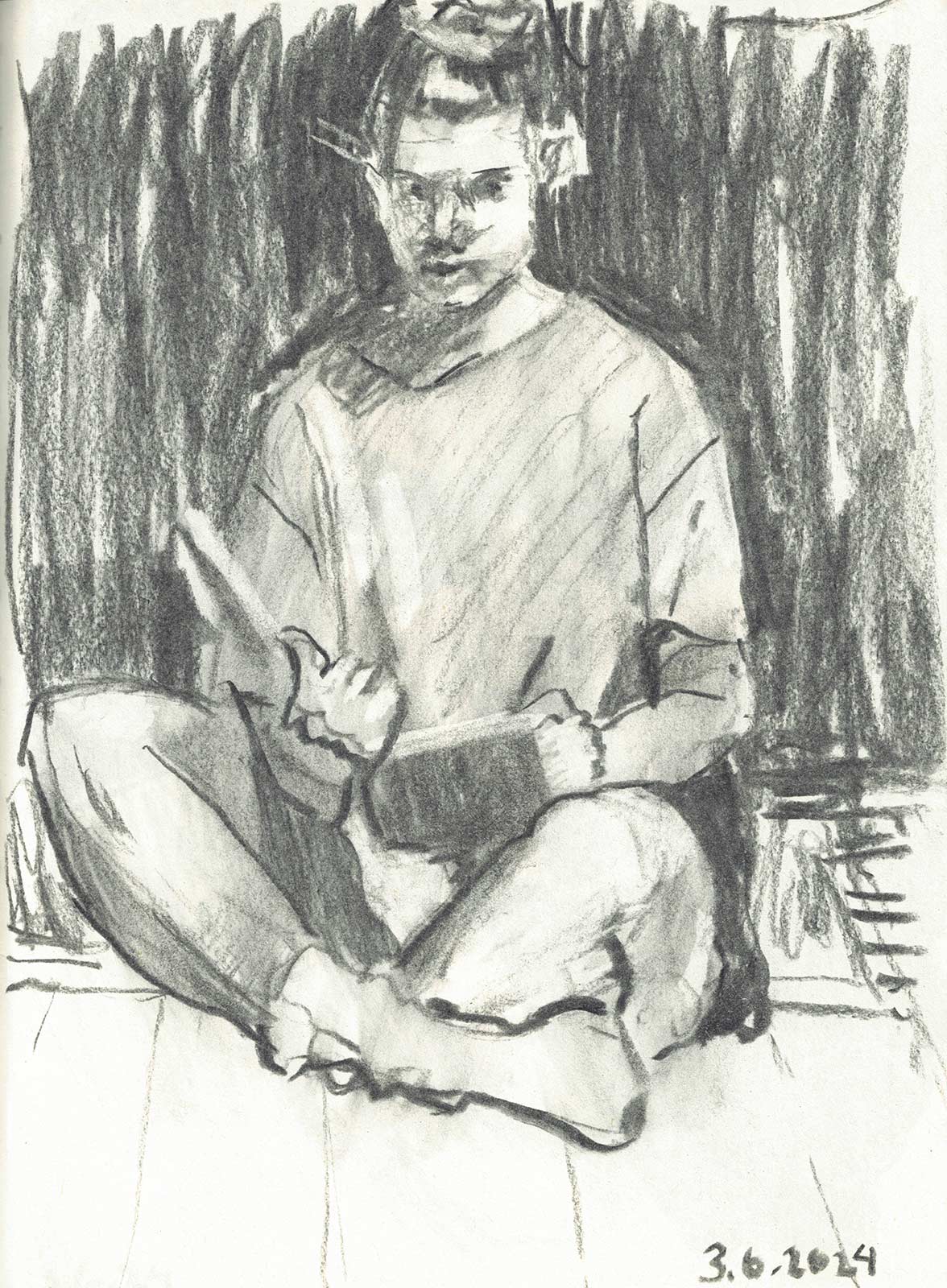 Sketch 2024 by Vera den Arend - charcoal - 17x23cm