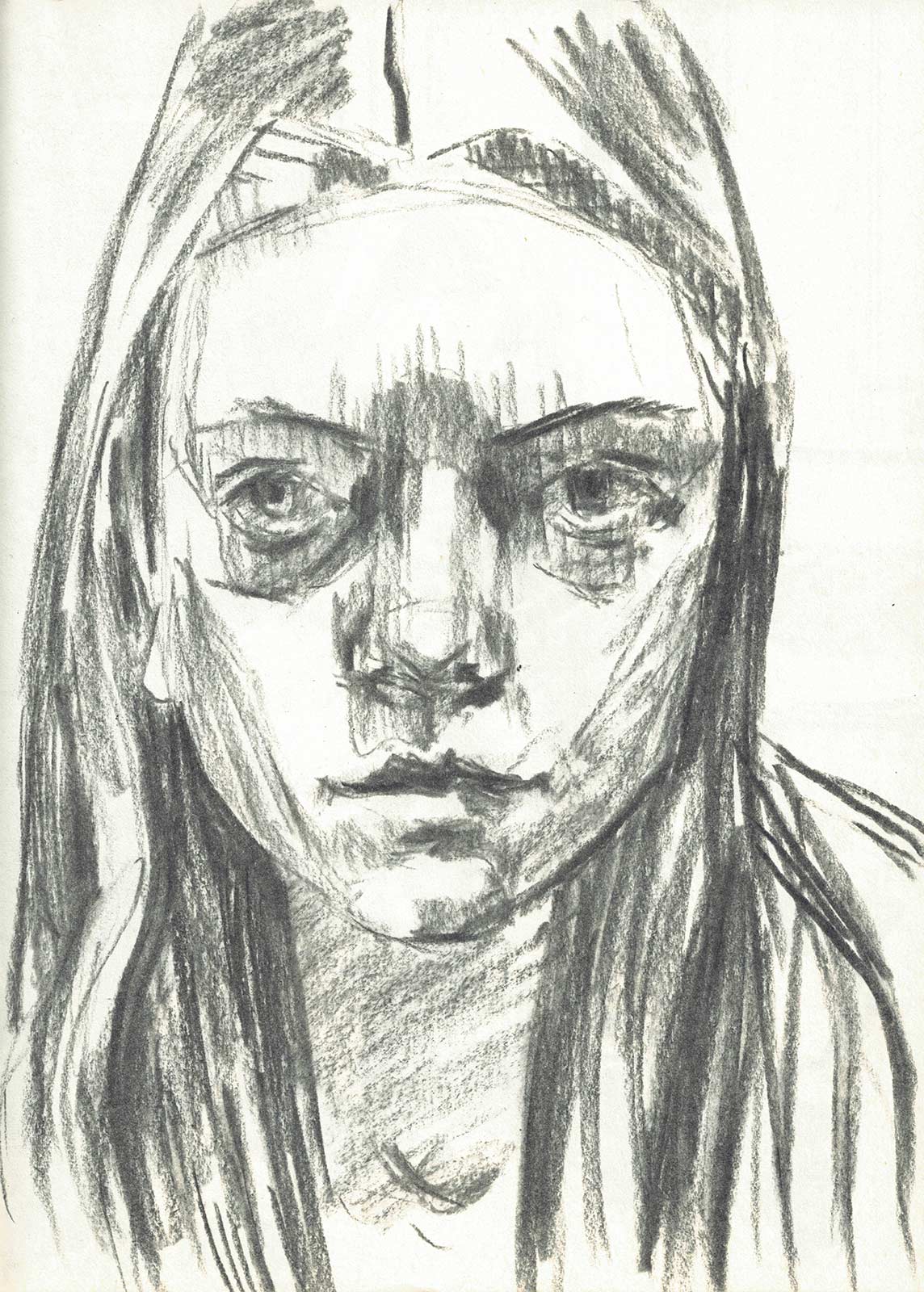 Sketch 2024 by Vera den Arend - handcrafted charcoal - 17x23cm